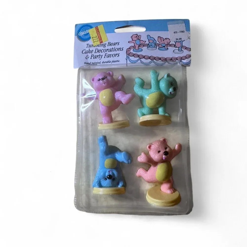 1998 VTG Wilton Tumbling Bear Cake Decorating Mold Set Baking Retro Nostalgic